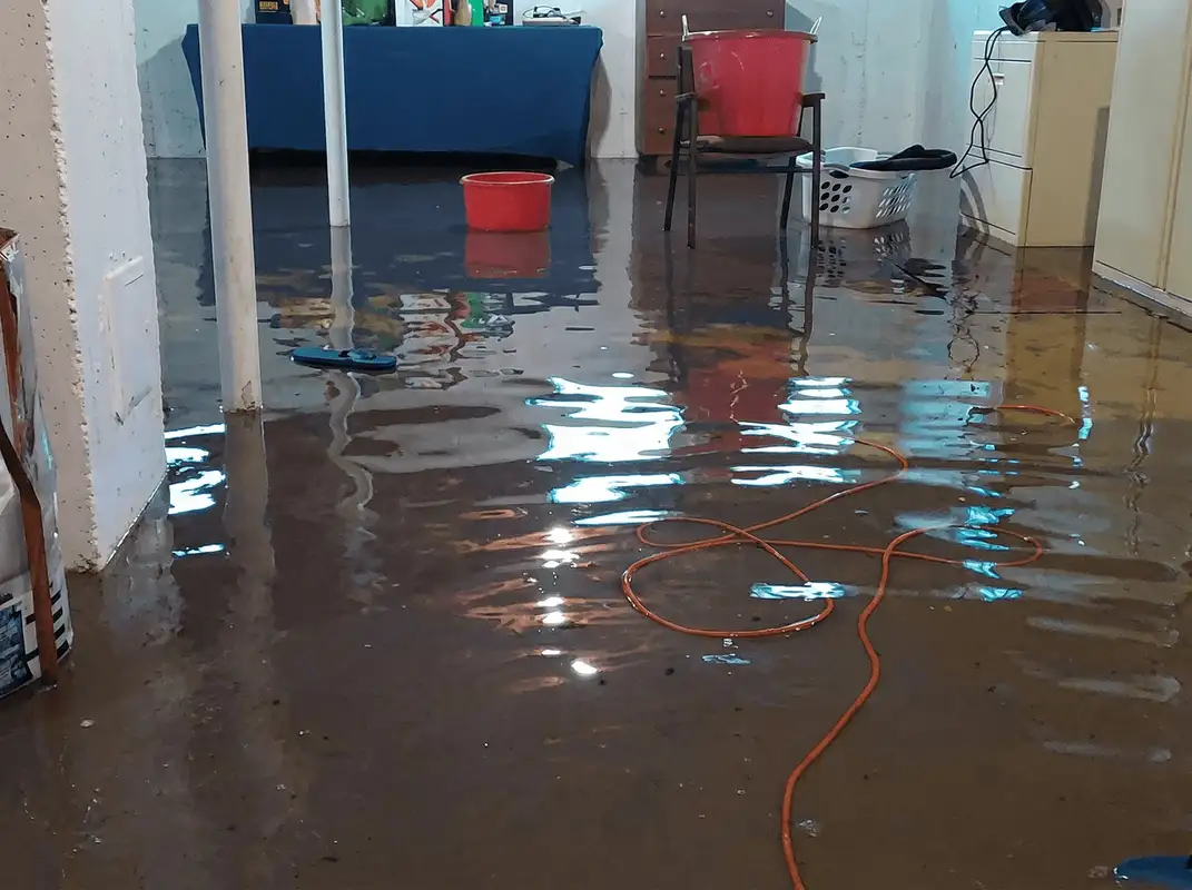 Basement with boiler, cabinets and washing machine completely flooded in Atlanta, GA